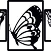 mariposas Tríptico de mariposas – 3 piezas, 40 × 110 cm